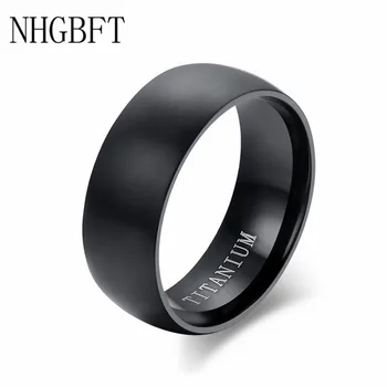 Мужское кольцо из черной титановой стали NHGBFT с матовой отделкой, классическое Обручальное кольцо, мужские ювелирные изделия, прямая поставка