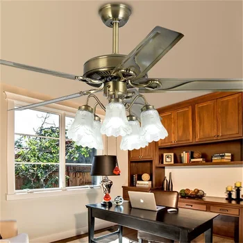 Классический потолочный вентилятор TEMAR, Большая 52-дюймовая лампа с дистанционным управлением, современный простой светодиодный светильник для домашней гостиной