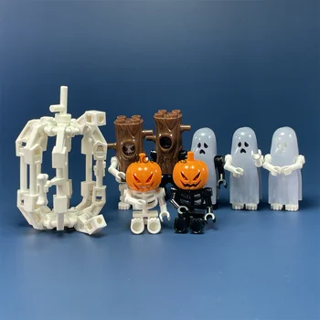 MOC Bricks Horror Halloween Series, Светящийся Скелет, Плачущий Призрак, модель, Строительные блоки, Фигурки, Игрушки для детей