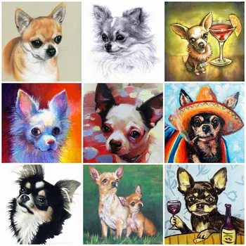 Наборы для рисования Huacan Diamond, Собака, Полная квадратная / круглая мозаика, Животные, Вышивка бисером, Рукоделие, Украшение для дома