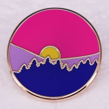 Утонченная Бисексуальная гордость Sunrise pin Ретро-индивидуальность Металлический Значок Украшение рюкзака