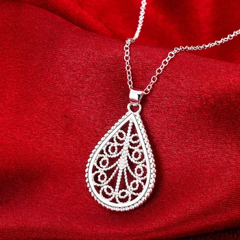 Нежное 18-дюймовое ожерелье из ажурного цветка из стерлингового серебра 925 пробы для женщин, стильные Украшения для свадебных подарков