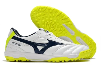 Аутентичная мужская обувь Mizuno Creation MORELIA II AS/ TF, Кроссовки, Спортивная обувь Mizuno Для активного отдыха, Белый / Черный / Лимонно-зеленый, 40-45 Евро
