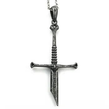 Индивидуальное ожерелье со сломанным мечом Унисекс Кулон Панк Колье Ювелирные изделия для подарка любителю кино
