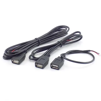 0,3 /1/2 м USB 2,0 Тип A Женский 2-Контактный удлинительный кабель питания DIY DC 5 В Адаптер Питания Разъем Для зарядки Провод D5