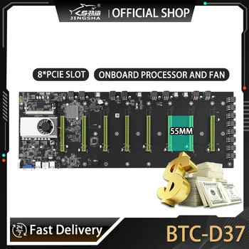 Материнская плата BTC-D37 Miner 8 * PCIE 16X Слотов для видеокарт с шагом 55 мм Память DDR3, Совместимая с HDMI, VGA, Низкое энергопотребление