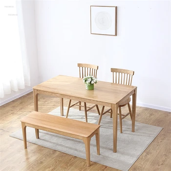 Обеденные столы из массива дерева в Скандинавском стиле Простая Мебель для столовой Современные Офисные Журнальные столики Обеденный стол для маленькой квартиры