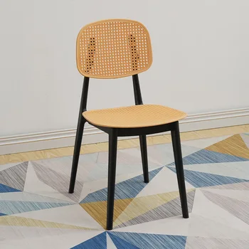 Желтые Современные обеденные стулья для гостиной, кухни, сада, Ratan Relax, Милое плетеное кресло в скандинавском стиле, Дизайнерская мебель для дома Cadeiras