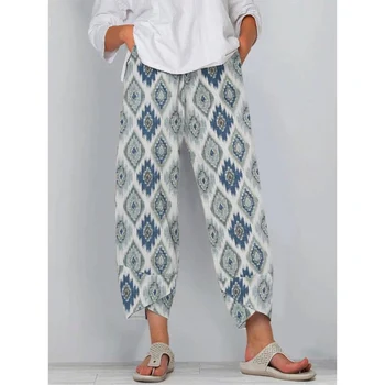 Осенние женские брюки CLOOCL, брюки оверсайз с двойным карманом, винтажные широкие брюки с рисунком в виде ромбовидной решетки, Оверсайз