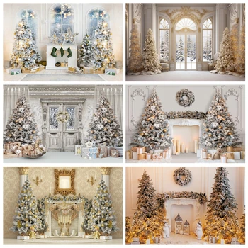 Рождественские фоны для фотосъемки, Декор интерьера, Подарки для Рождественского камина, Фон для детской фотосессии, Реквизит для фотостудии