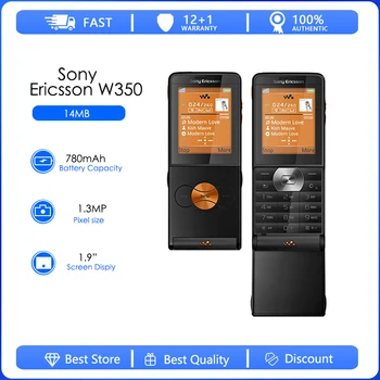 Sony Ericsson W350 Восстановлен-Оригинальный мобильный телефон W350C без блокировки 2G 1.3MP Камера FM Разблокированный телефон Бесплатная доставка