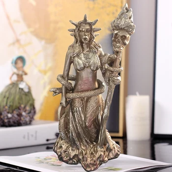Греческая Богиня Белая Колдунья Статуэтка Гекаты Геката Некромантия Божество Магии Могущественная Языческая Статуя Ведьмы