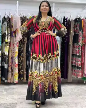 Клубная одежда для женщин Комплекты платьев Туники Мусульманское Зеленое Красное Буле Фиолетовое платье Макси Праздничные вечерние платья