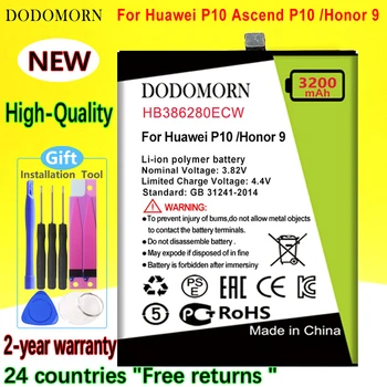 Аккумулятор DODOMORN HB386280ECW Для Huawei P10 Ascend P10/Honor 9 STF-L09 STF-AL10 Высокого Качества + Номер для отслеживания