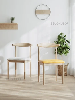 Обеденный стул в скандинавском стиле, стул из железного рога для семейной спальни, простой современный обеденный стол, Простая спинка табурета, кухонная мебель