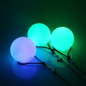 2 штуки = 1 пара шариков для танца живота со светодиодной подсветкой RGB POI, брошенных шариками для танца живота, ручной реквизит, аксессуары для выступлений на сцене
