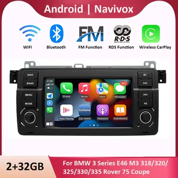 7 ‘E46 Android Радио Мультимедиа CarPlay GPS Навигационный Экран BT Для Bmw 3 Серии M3 318/320/325/330/335 Rover 75 Coupe Автомобиль