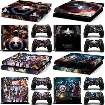 Виниловая наклейка на игровую консоль Marvel Captain America для PlayStation 4 PS4, геймпад для PS 4, наклейка на геймпад, Защитная пленка
