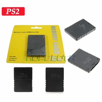 100 шт. Оптом для PS2, карты памяти 16 МБ/32 МБ/64 МБ/128 МБ, карты расширения памяти для Sony Playstation 2, черная карта памяти