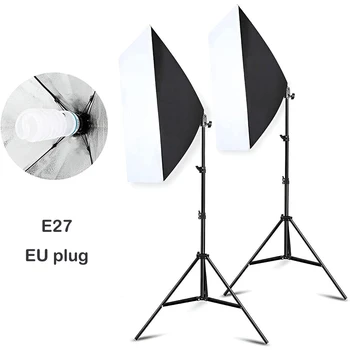 Софтбокс для фотосъемки, система непрерывного освещения, Софтбокс, комплект студийного фотоосвещения с разъемом E27 для портретной потоковой съемки