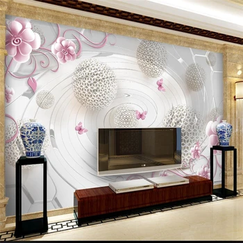 beibehang Пользовательские большие фресковые обои 3d стерео рельефное цветочное оформление пространства 3D обои фон для гостиной обои