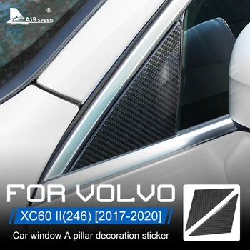 Горячие продажи-2 шт. Для VOLVO XC60 Аксессуары 2017-2020 Автомобиль из углеродного волокна, Декоративная наклейка на окно стойки, Автоаксессуары
