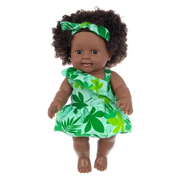 12-дюймовый игровой подарок на День Рождения для детей афроамериканские игрушки Милая Черная девочка Кукла Весело С одеждой Детская Мягкая Виниловая Реалистичная мода