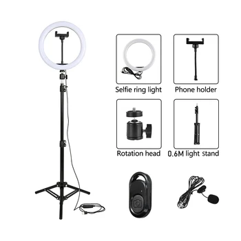 Светодиодная кольцевая лампа Selife, металлический штатив для фотосъемки, светодиодный светильник, держатель для мобильного телефона, штатив для студийного освещения для Youtube TikTok